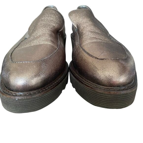 Aquatalia Kelsey Weatherproof Leather Bronze Slip On Loafer Shoes size 9 - Picture 4 of 12